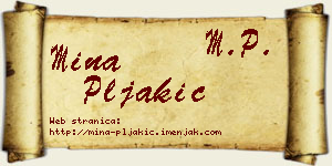 Mina Pljakić vizit kartica